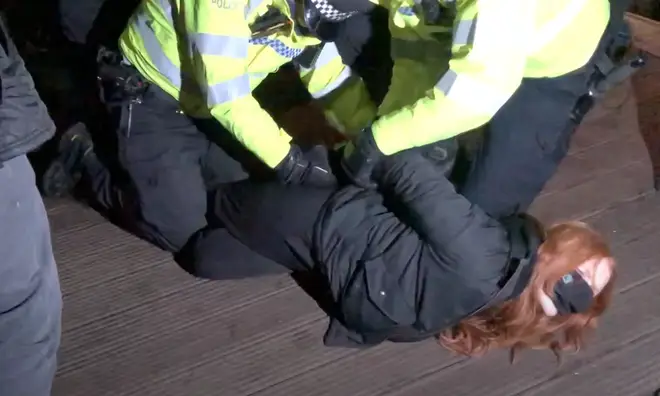 The arrest of several women at the event to pay respects for Sarah Everard 2021 sparked widespread anger. Picture: Global