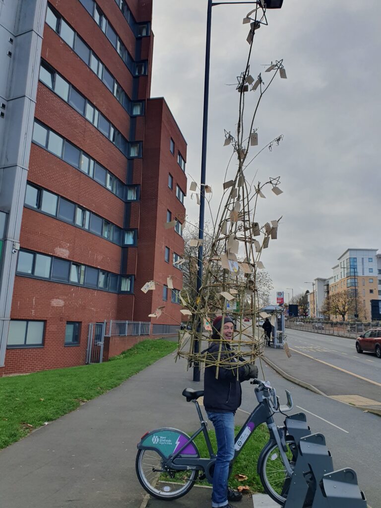 Tree of hope on a bike